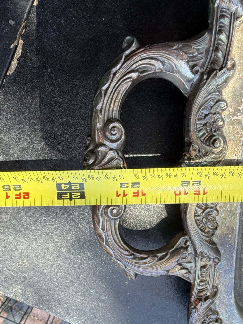 VNTG Ornate Silver Plated Footed Etched Butler Tray Handles L 24” W 10” Heavy - Picture 6 of 11